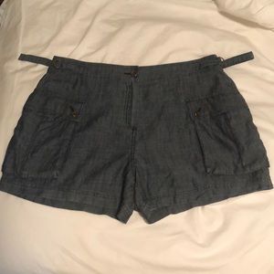 blue shorts with cute pockets